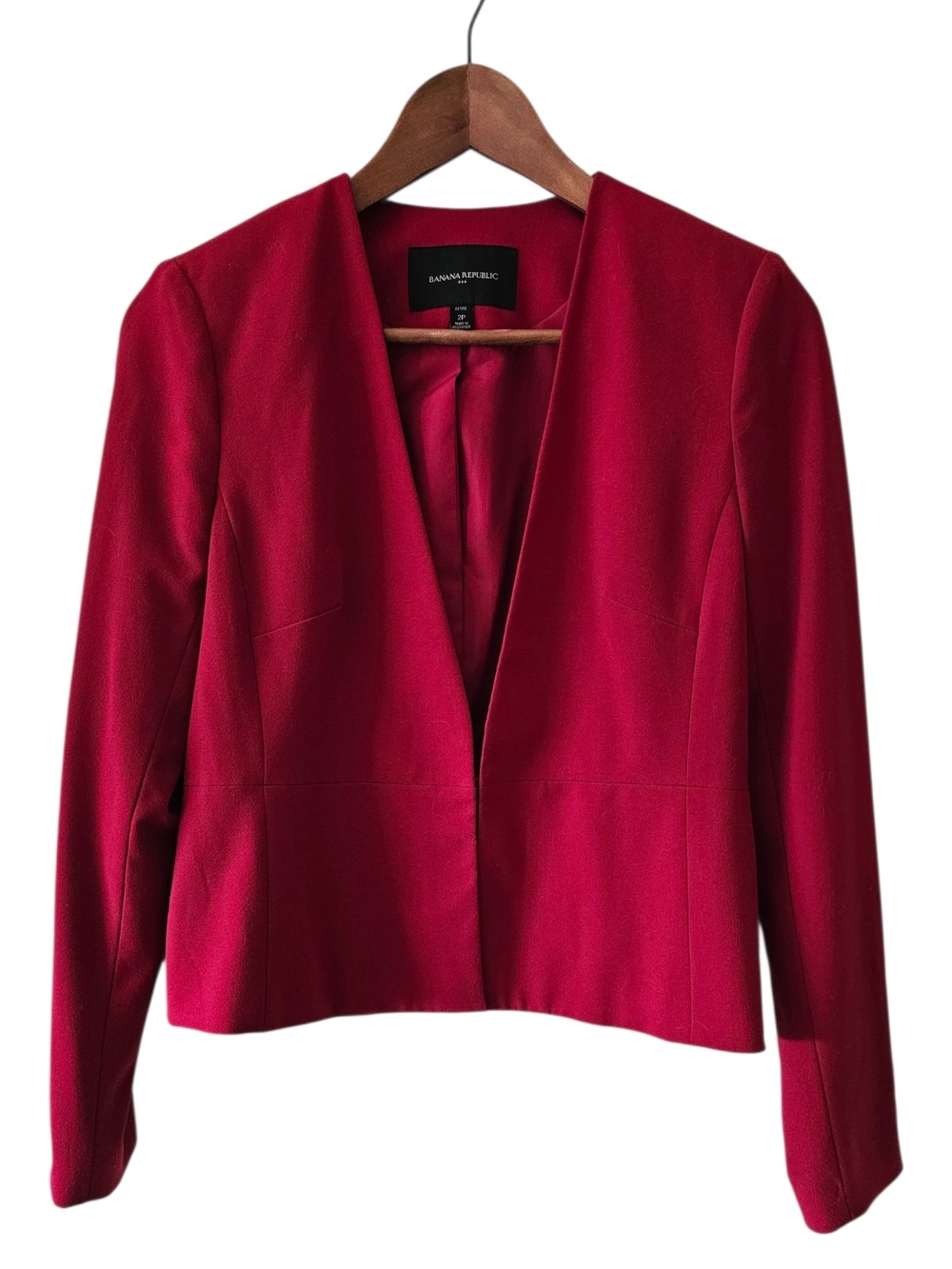 Banana Republic Women's Red Open-Front Blazer 2P EUC